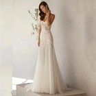 Elegant Formal Wedding Dress Tulle Floor Length Spaghetti Strap Prom Dresses