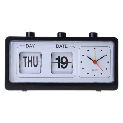 Retro Manual Flipped Calendar Alarm Clock Date Day Time Display Home Desk Decors