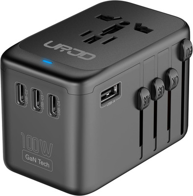 Universal Travel Adapter 100W Gan Fast Charger in One, 5 USB Ports & 2500W AC Ou