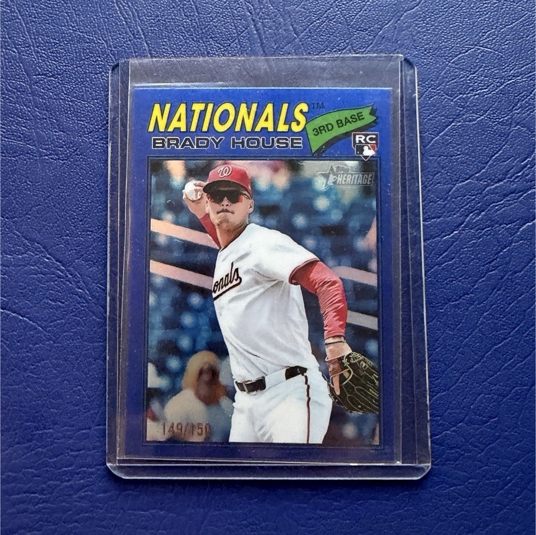 2026 Topps Heritage Chrome Blue  Refractor Brady House #153 /150 Nationals RC