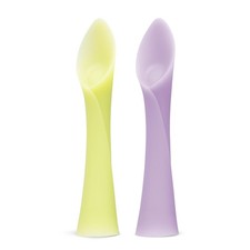 2-Pack Silicone Soft-Tip Training Spoon for Baby Led Weaning Lemon Lilac