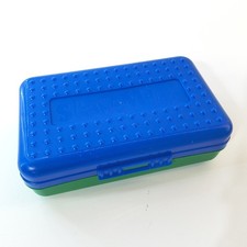 Vintage Spacemaker Pencil Box Plastic Blue and Green Y2K Light Marker Marks USA