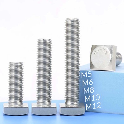 Square Head Bolts M4 M5 M6 M8 M10 M12 A2 304 Stainless Steel Square Bolts