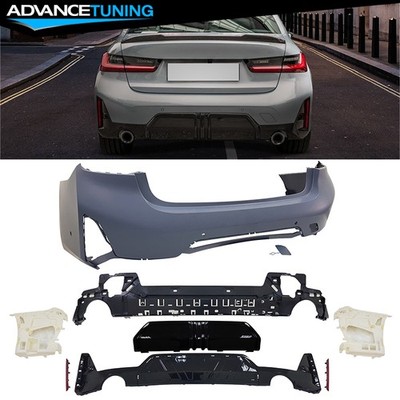Fits 23-26 BMW G20 3-Series LCI 330i M-P Style Rear Bumper Cover w/ Sensor Holes
