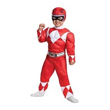 Red Ranger Toddler Muscle Costume - Medium/ 3T-4T - Red Medium/ 3T-4T 