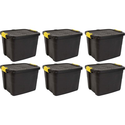 STRATA Heavy Duty Aufbewahrungsboxen 6 St. 42L robuste Lagerbox inklusive Deckel