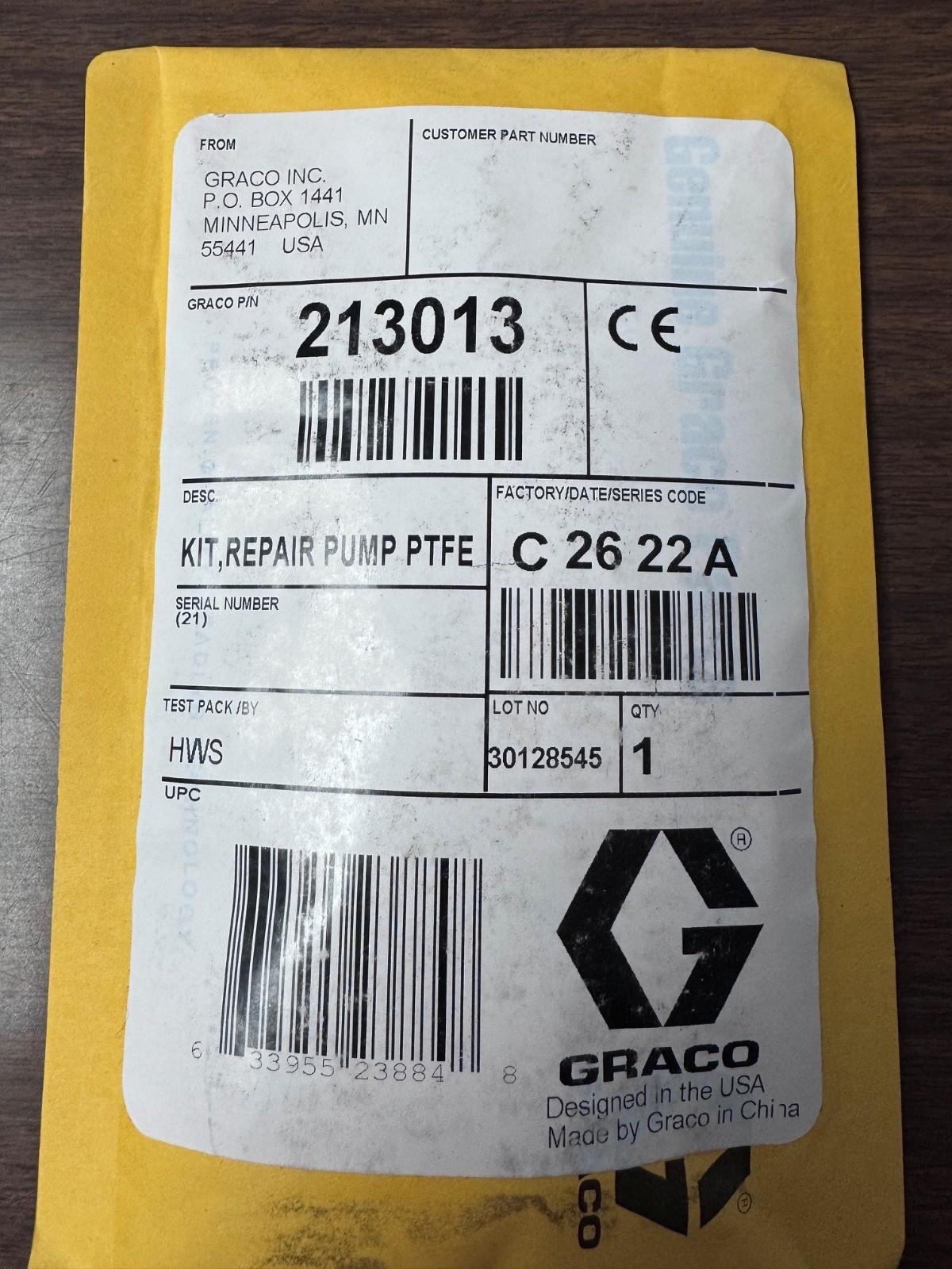 Graco Fast Flow Pump 213-013 Repair Kit