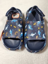 Wonder Nation Boys Slip On Beach Sandals Navy Size 11-12
