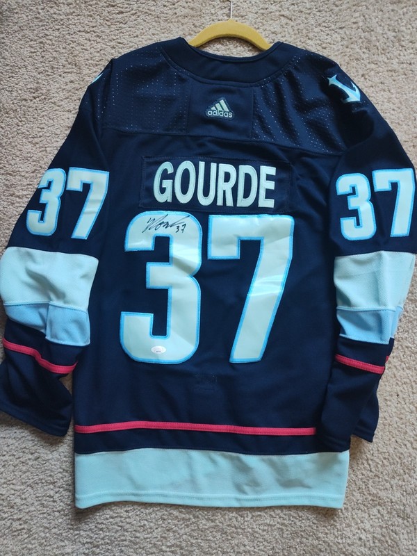 YANNI GOURDE AUTOGRAPH SIGNED AUTO KRAKEN JERSEY HOCKEY NHL