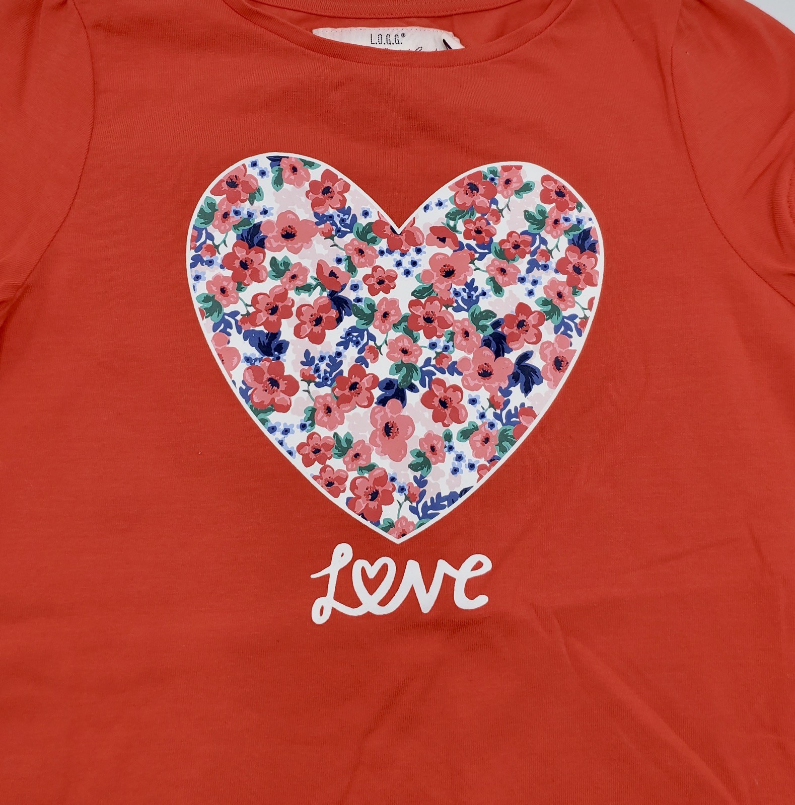 L.O.G.G. by H&M Girls’ Cotton Blend Red T-Shirt Sz 6-8 Years New Without Tags thumbnail 3