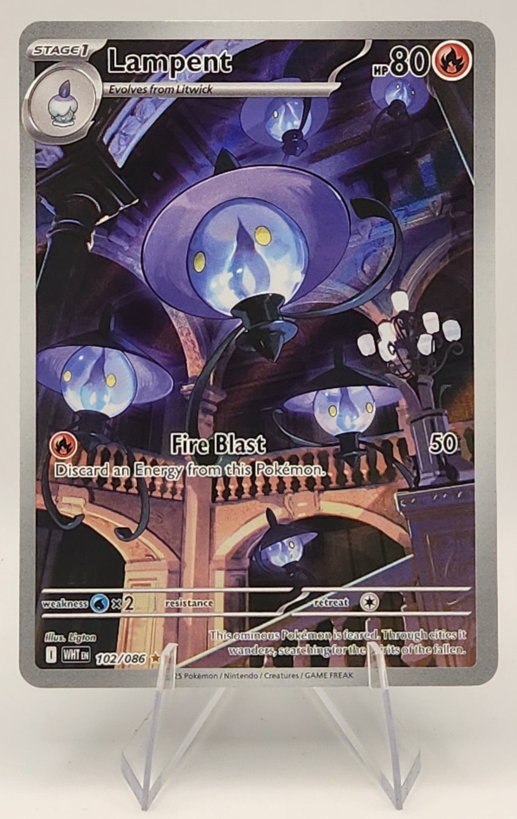 Lampent 102/086 - Pokemon TCG - White Flare Illustration Rare - NM