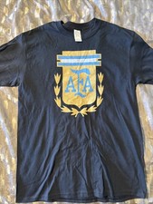 Argentina AFA Crest Black Gildan Long Sleeve Graphic T-Shirt Medium