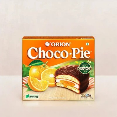 Orion Orange Choco Pie (6x28gm) Free Delivery 7-10 days