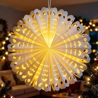 Weihnachtsstern Beleuchtet 60Cm 3D Papierstern Zum AufhäNgen Deko Fenster Innen