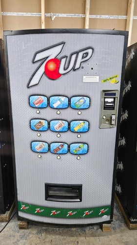 VERY RARE 7-UP MDB Vendo 721 Stacked Vendor Soda Vending Machine CANS ...