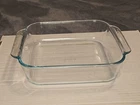 Vintage Pyrex 222 Clear Glass 2 Quart 8x8 Square Cake Pan Baking Dish Made in US
