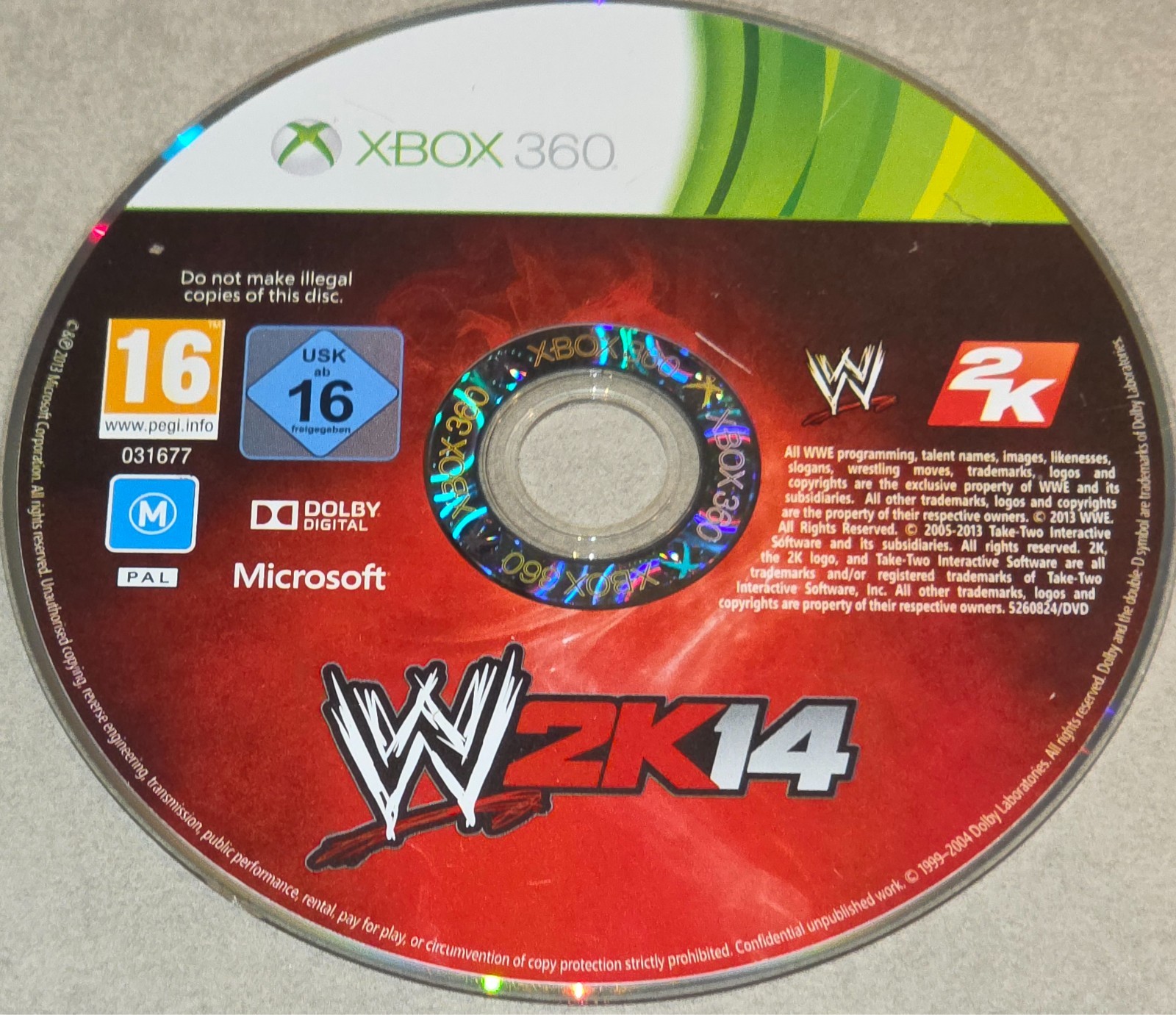 WWE W 2K14 MICROSOFT XBOX 360 WY