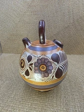 Tonala Mexico Pottery Cantaro Jug Pajaro El Rosario Jalisco Hand Paint Folk Art