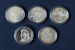 5 x 10 Euro 2006 BRD ST Silber Ag 925 Deutschland in Kapseln
