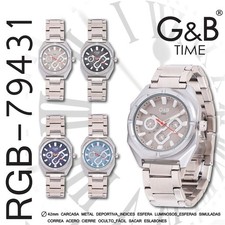 G&B Men's Metal Bracelet Quartz Wristwatch Colour 3 Ref RGB-79431