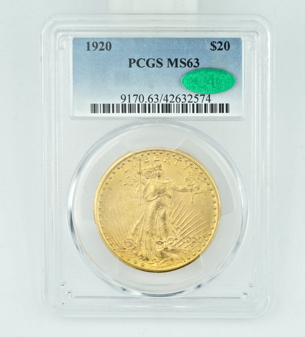 1920 PCGS & CAC MS63 Saint Gaudens Double Eagle