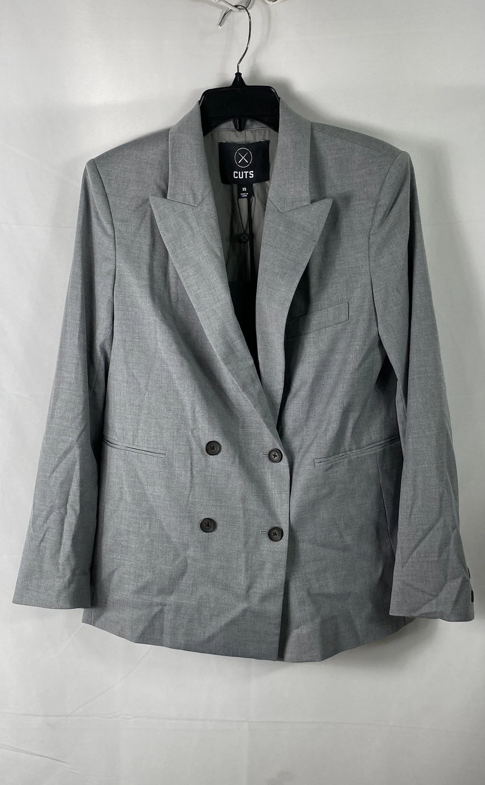 Cuts Men's Soho Blazer Heather Charcoal Double Breasted NWT Size XS