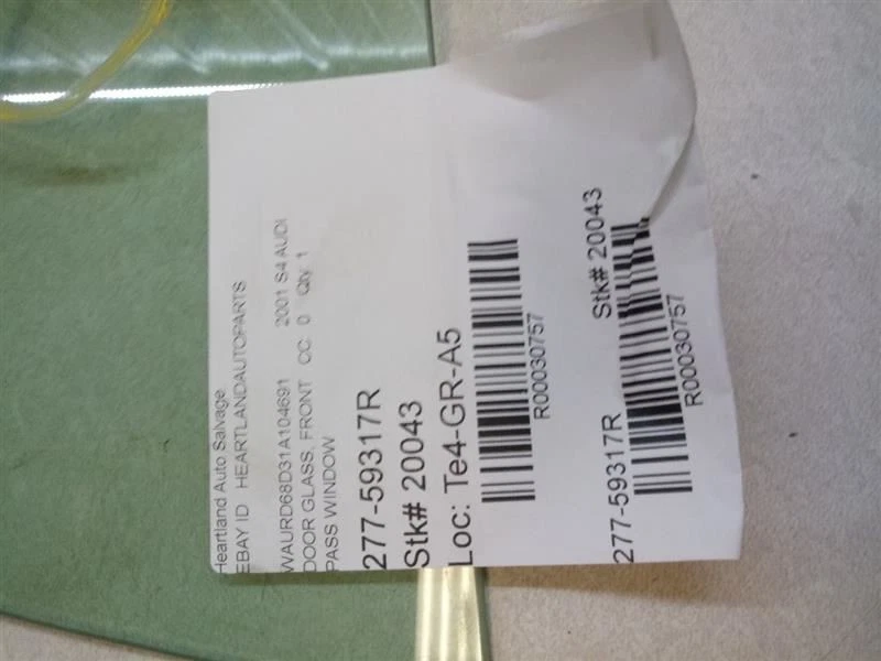 AUDI S4 2001-2006 PASAJERO VENTANA DERECHA CRISTAL DELANTERO OEM USADO PROBADO Foto 4 de 4