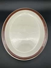 Vtg Homer Laughlin Oval Luncheon Plate 9.75" MCM Restaurant Ware Ombre Neutral