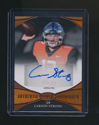 CARSON STRONG 2022 SAGE ASPIRE AUTHENTIC AUTOGRAPH BRONZE AUTO
