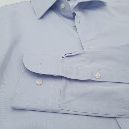 SuitSupply Cotton Two Ply Light Blue Shirt Mv9 Size 16L 41 Formal Business Men - Picture 3 of 6