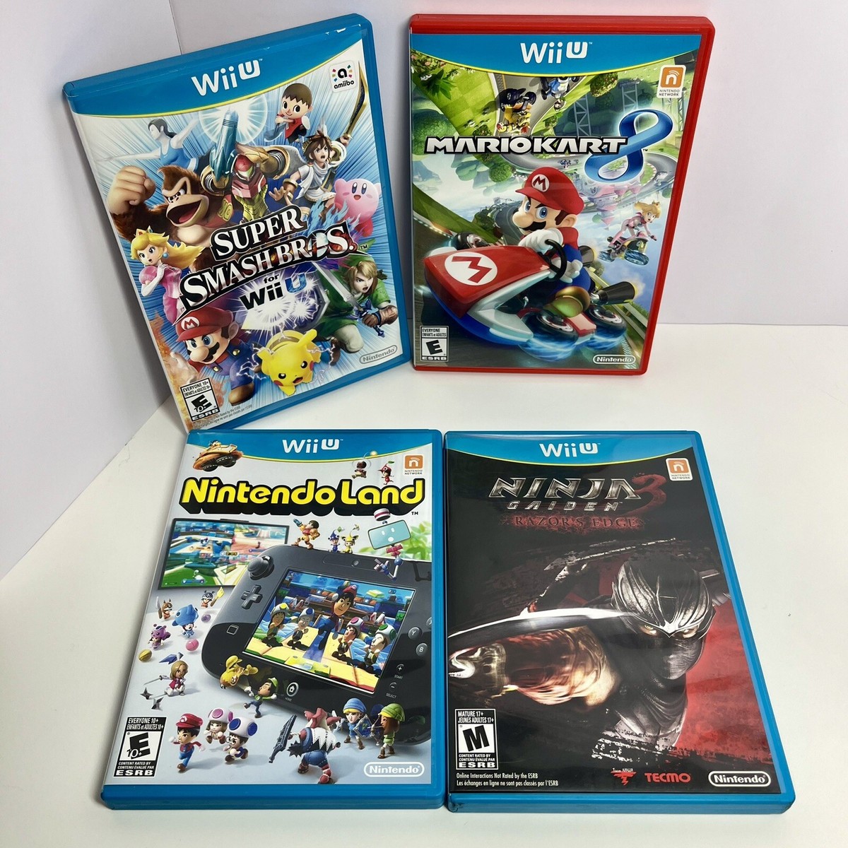 Nintendo Wii U Games Lot 4 Games (Mario Kart 8, Super Smash