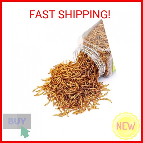Reptile Food Dried Mealworms Pet Worms Food for Bearded Dragon, Lizard, Turtles,