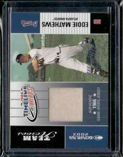 2003 Donruss Team Heroes Timeline Threads 1/1 Eddie Mathews #TT-8 HOF HAWAII TRA