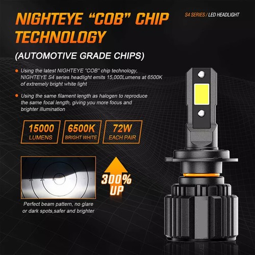 ESSGOO 2X 72W Faro LED Coche 6500K Blanco Brillante Luz Emisora Diodos (LED) - Imagen 4 de 14