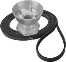 341241 Dryer Belt & 8066184 Motor Pulley for Whirlpool PS11744884 W10290525