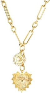 Authentic Celestial Heart 18K Gold Plated Sun Pendant Choker