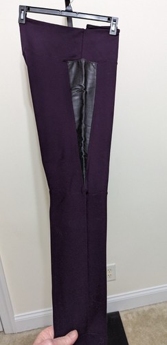 Leggings alti alto Lysse donna plus viola/nero finiture in finta pelle taglia 2X - Foto 11 di 12