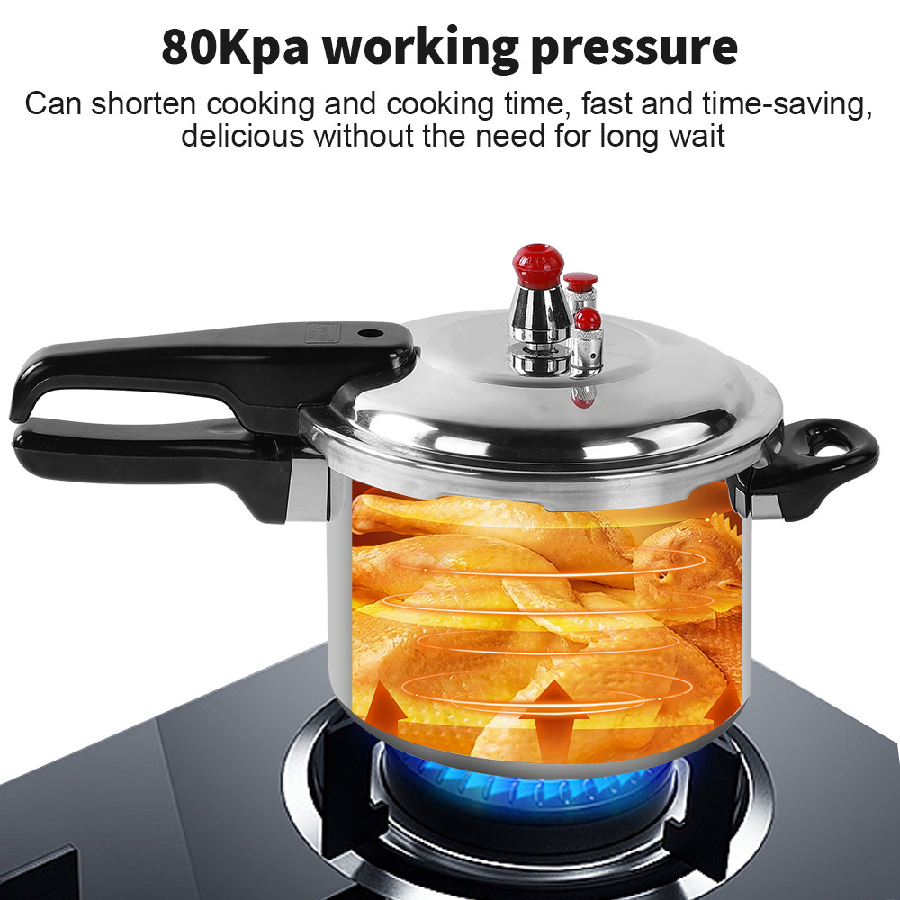 5 Litre Home Dual Handle aluminum Pressure Cooker Kitchen Catering Cookware UK