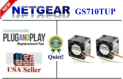 Pack of 2x Quiet Replacement Fans for Netgear GS710TUP Gigabit Ethernet ...