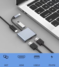 USB-C 4-in-1 docking station Dual HDMI output/USB 3.0 /TYPE-C 87W fast charging
