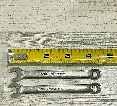 Set of 2 - 5/16'' SAE COMBINATION BOX OPEN END WRENCH KD USA 12 Point K-D