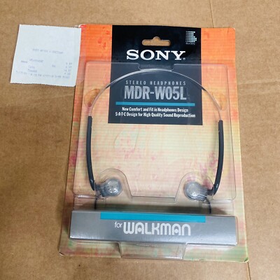 Vtg Sony MDR-W05L Headphones for Walkman Disc-man NOS New Sealed Korea 90s Retro