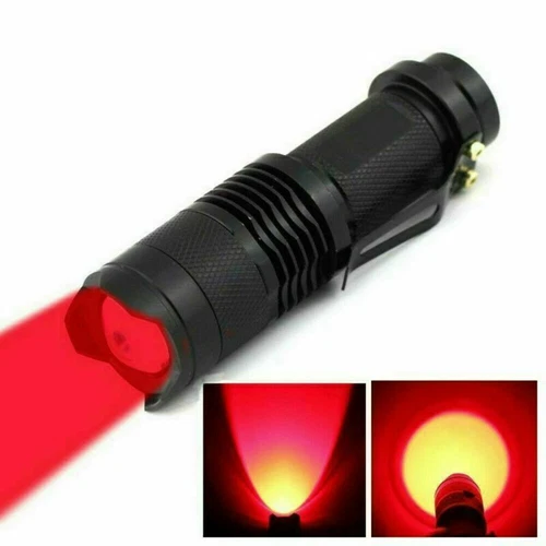 2X LED Rotlicht Taschenlampe 670nM Sehkraftverschlechterung Rote Jagd Laterne - Bild 4 von 8