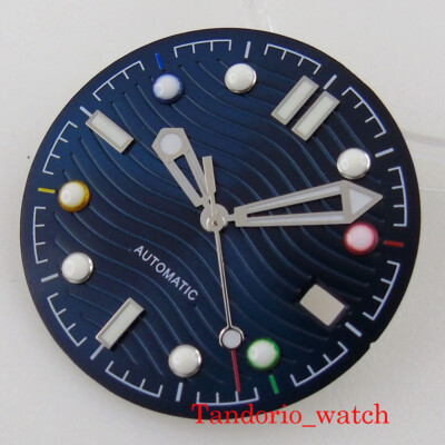 Bliger 31mm Blue Sterile Watch Dial Green Luminous for NH35A Movement For Watch