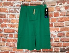 vintage 70s 80s green midi skirt by Panther - NOS w tags sz 13/14 mod grunge