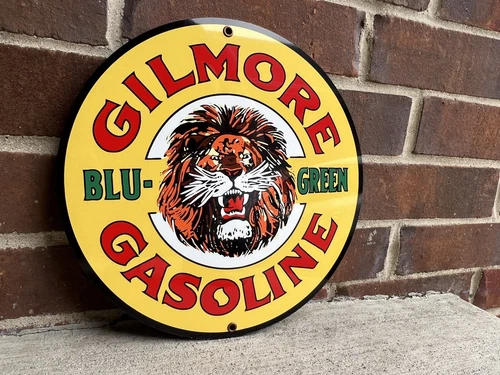 gasoline vintage advertising Style sign oil gas round metal