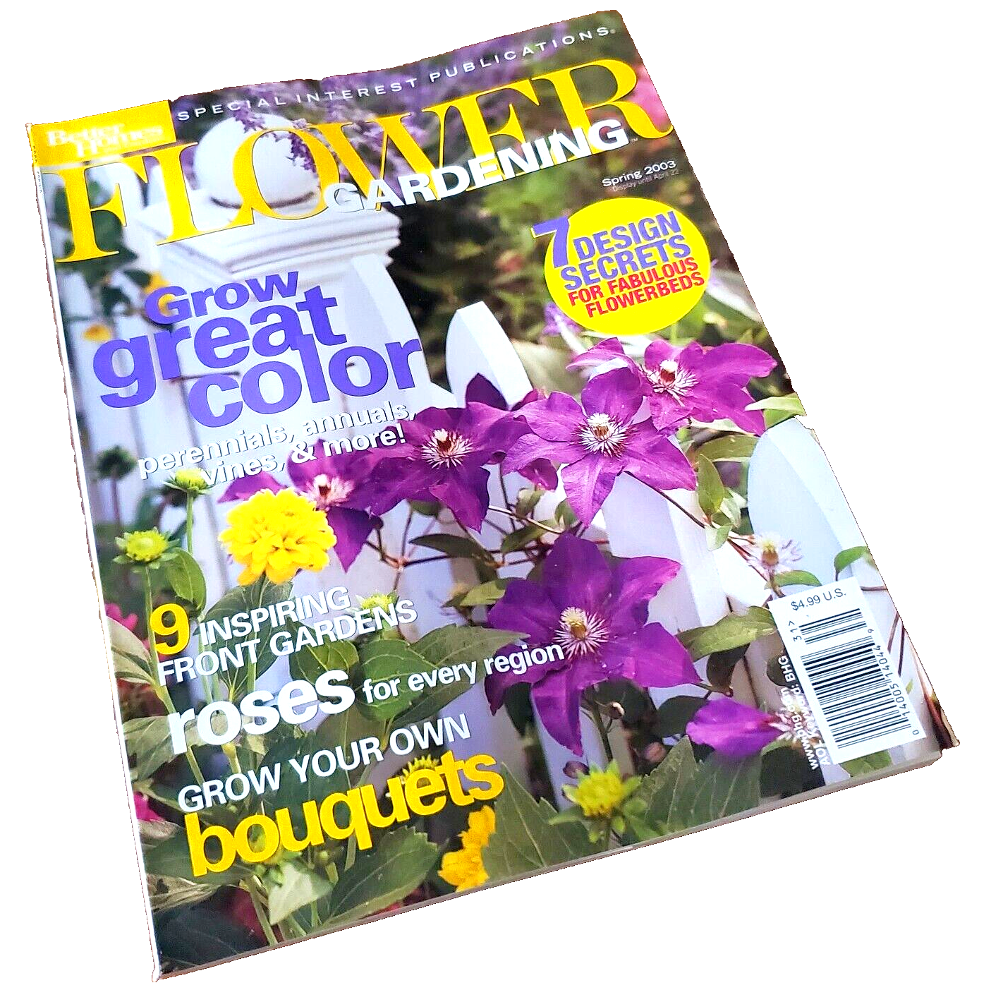 Better Homes Flower Gardening Grow Colorful Spring Bouquets 2003 Magazine
