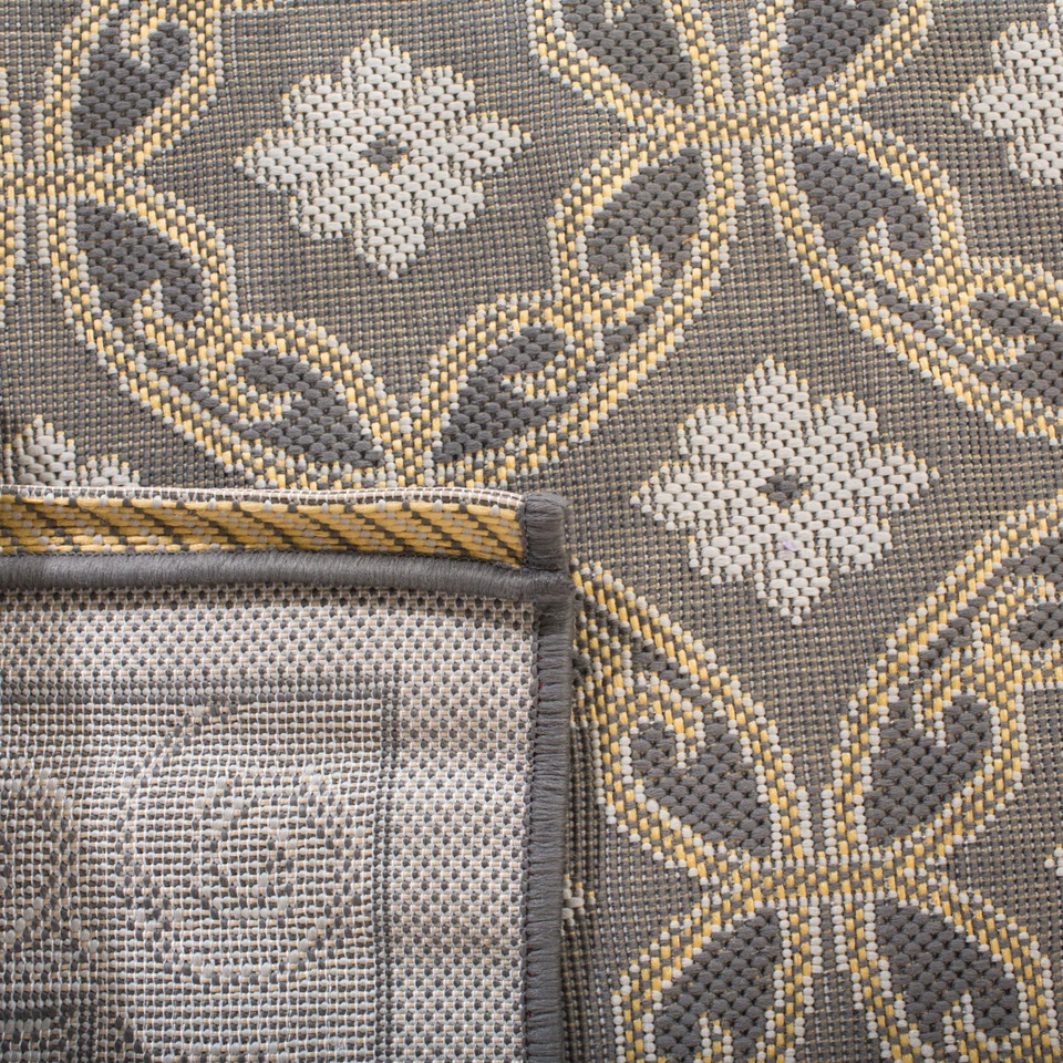 SAFAVIEH Outdoor CY7810-87A21 Courtyard Anthracite / Lt Grey Rug - Image 4 of 4