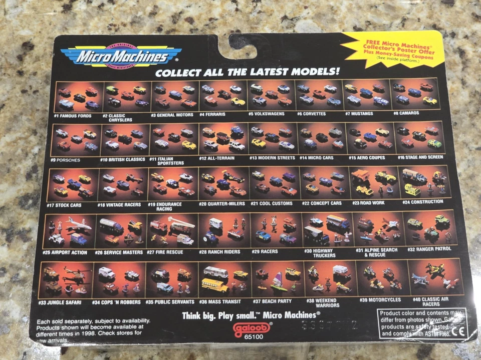 Micro Machines #19 Porsche GT40 Jaguar Ferrari Galoob 1997 NEW VTG - Image 4 of 4