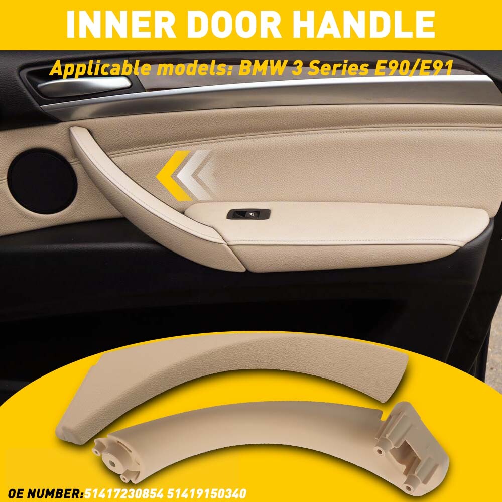 For BMW E90 328i Inner Door Panel Handle Pull Interior Trim Cover 04-12 Beige I